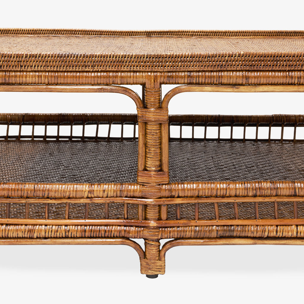 Panama Rattan Coffee Table (Brown) Close Up