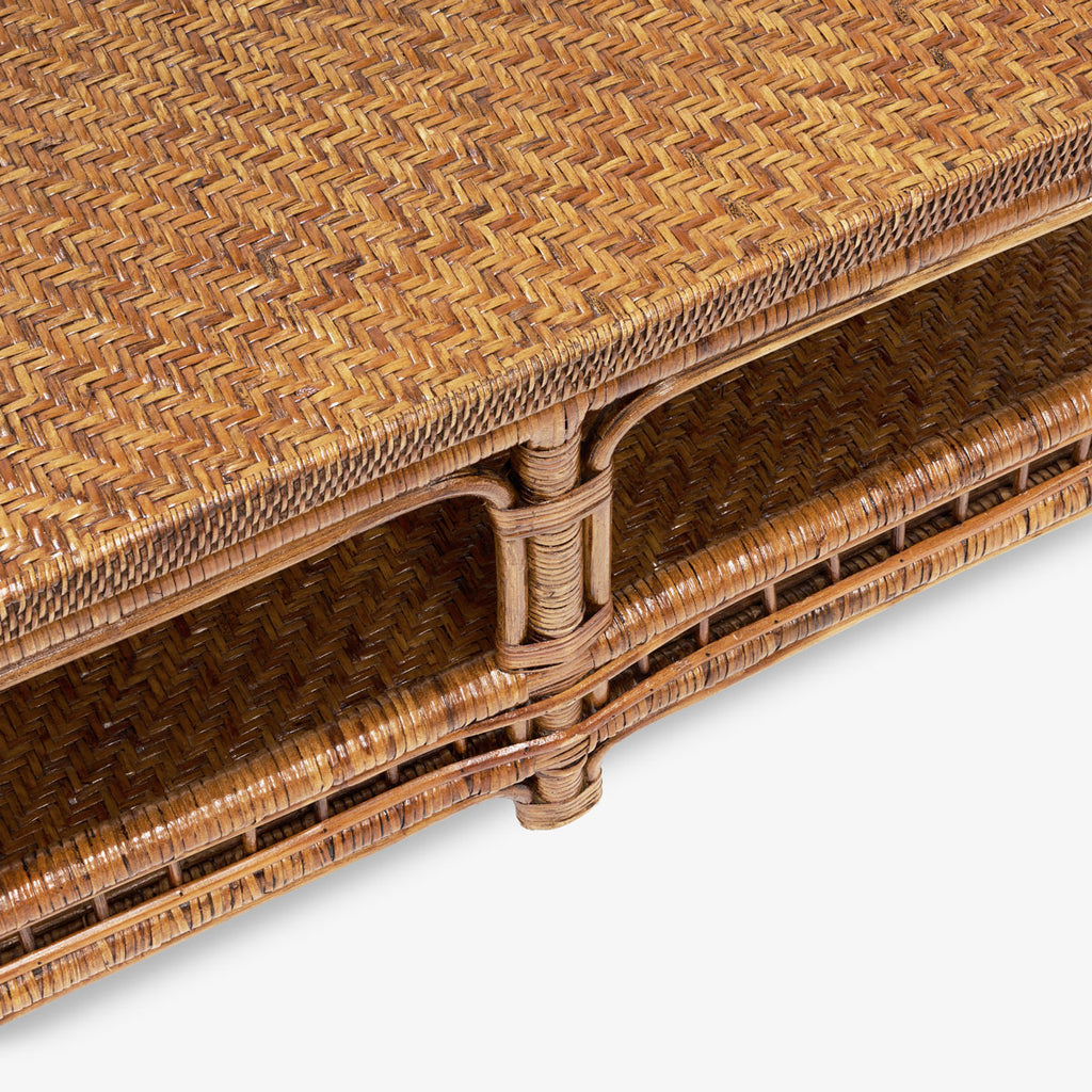 Panama Rattan Coffee Table (Brown) Close Up of Top