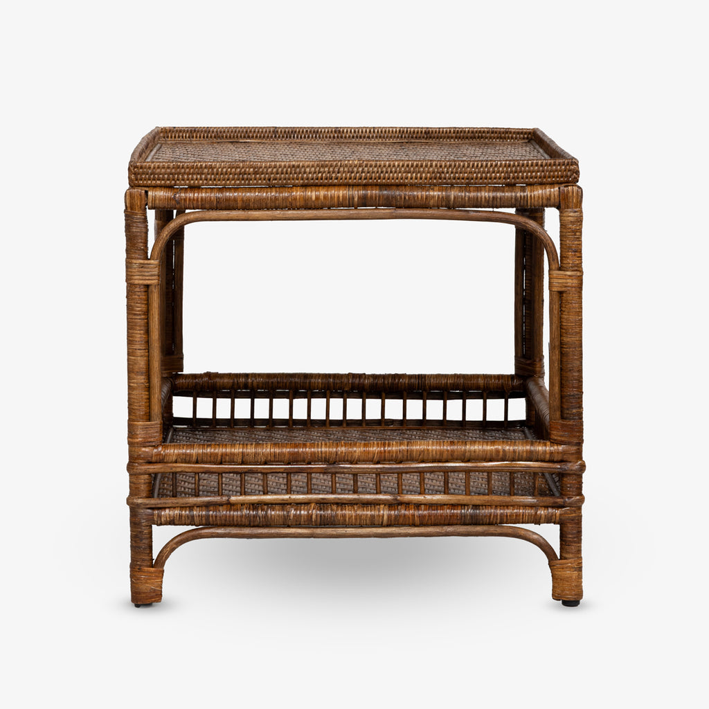 Panama Rattan Square Side Table (Brown)