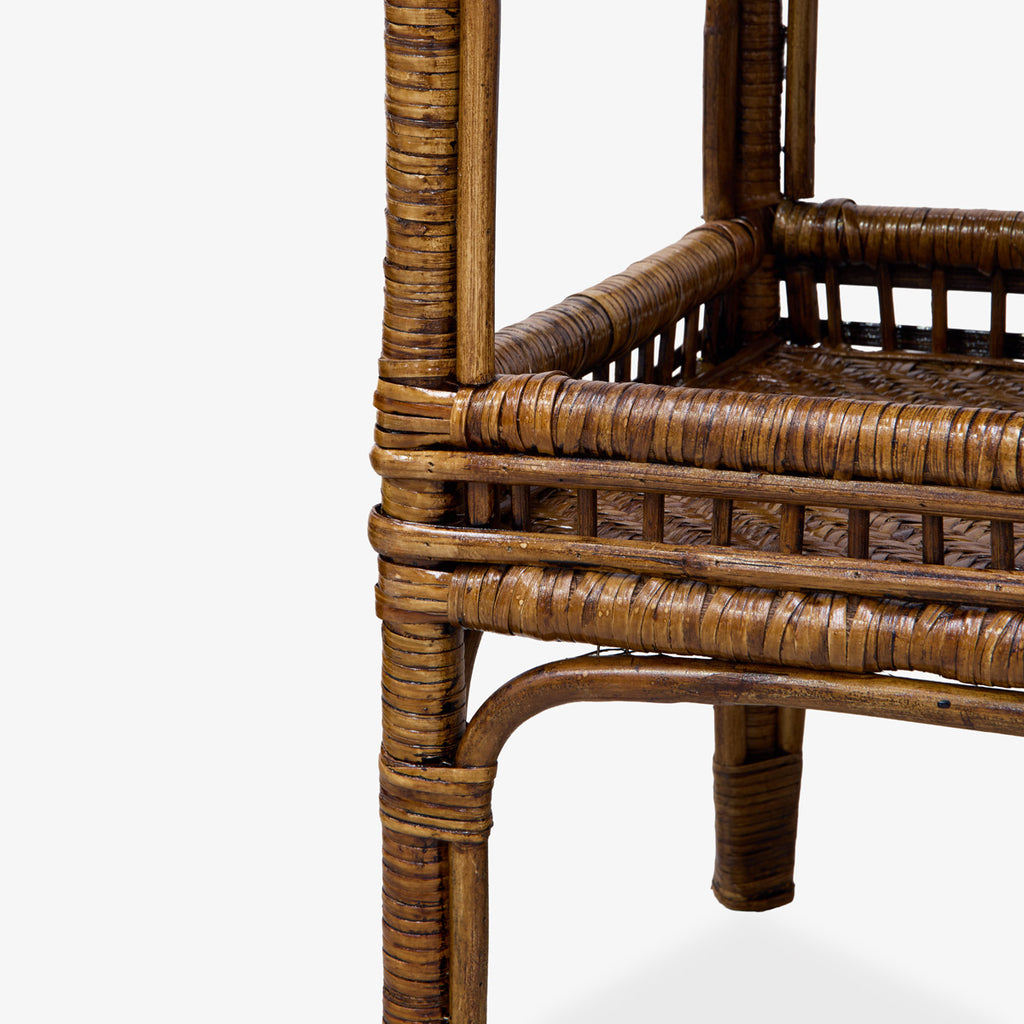 Panama Rattan Side Table (Brown) Close Up