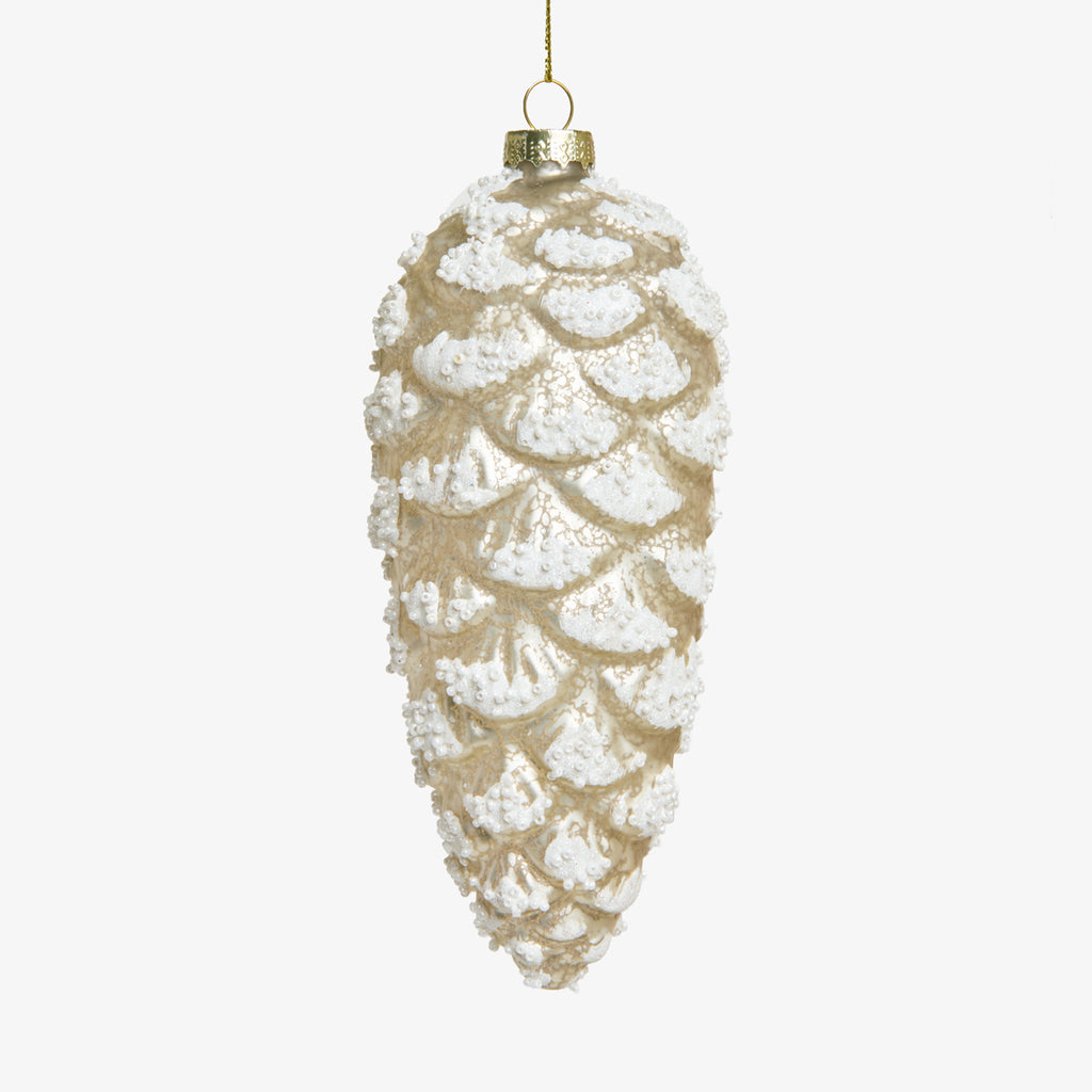 Pinecone Baubles Set Of 2 (Champagne Gold) Front View