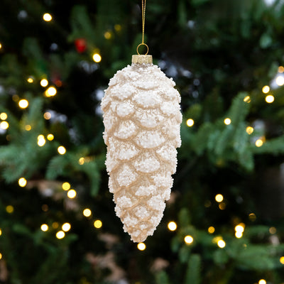 Pinecone Baubles Set Of 2 (Champagne Gold) Styled in Christmas Tree