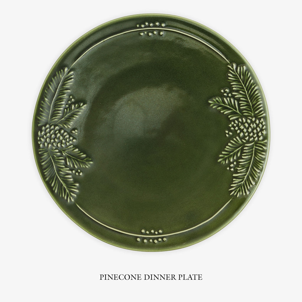 Pinecone & Christmas Tree Green Dinnerware Pinecone DInner Plate
