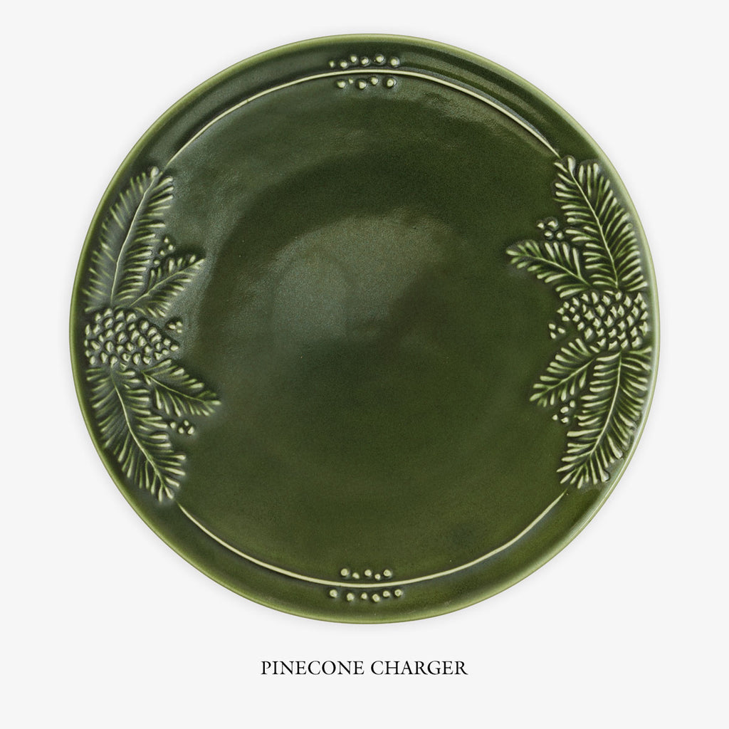 Pinecone & Christmas Tree Green Dinnerware Pinecone Charger