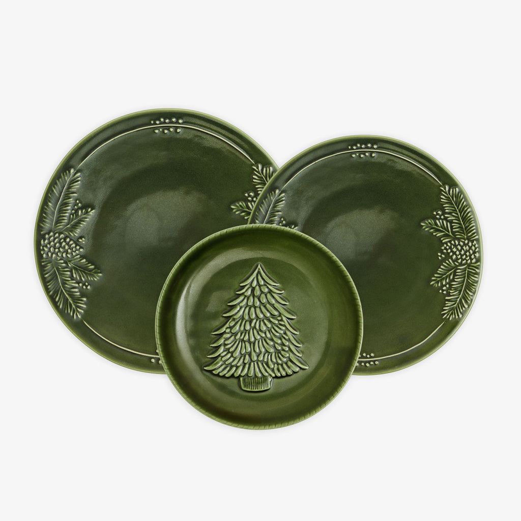 Pinecone & Christmas Tree Green Dinnerware Group Shot