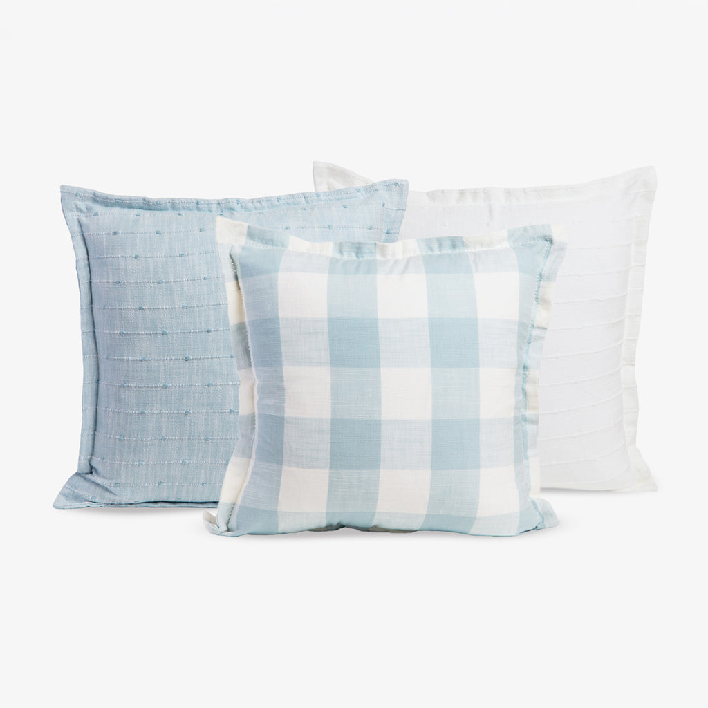 Coastal Cushion Cover Bundle (Check) Front View