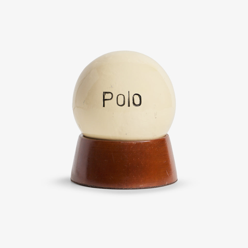 Polo Ball (Cream) Front View on Stand