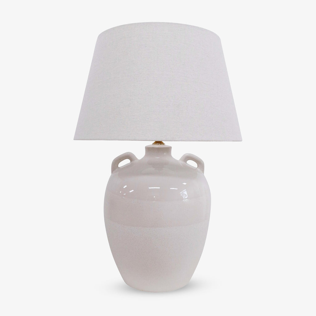 Porto White Ceramic Lamp Front View