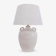 Porto White Ceramic Lamp Front View