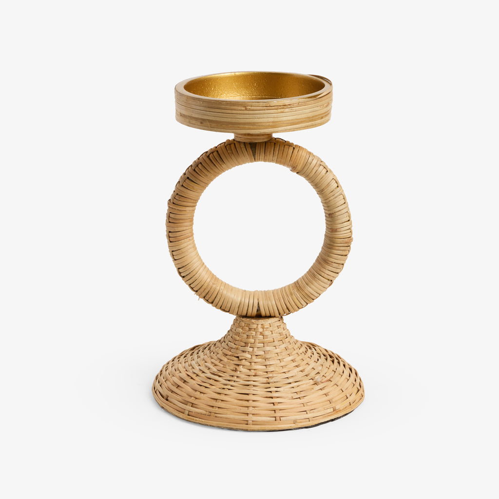 Rattan Candle Holders (Gold) Small One