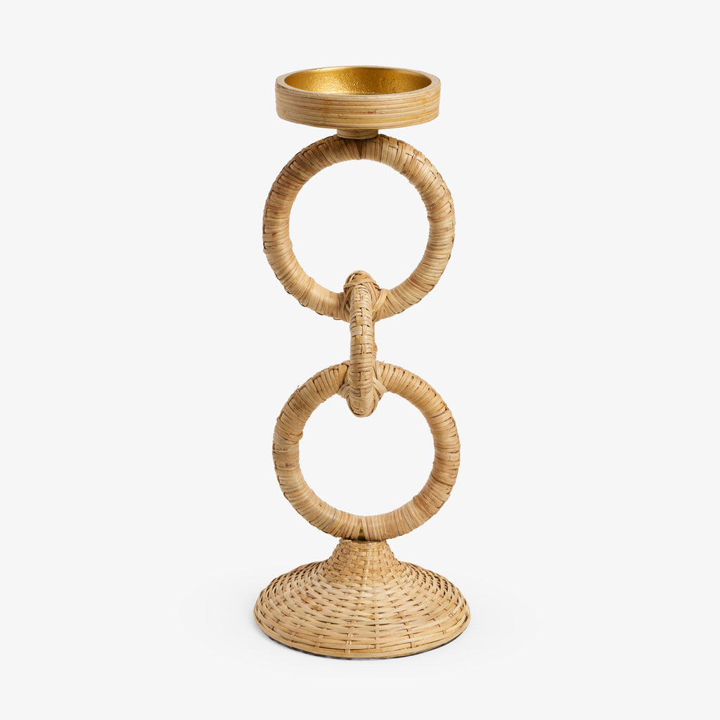 Rattan Candle Holders (Gold) Large One