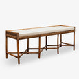 Rattan Cross Bench With Cushion (Brown) Side