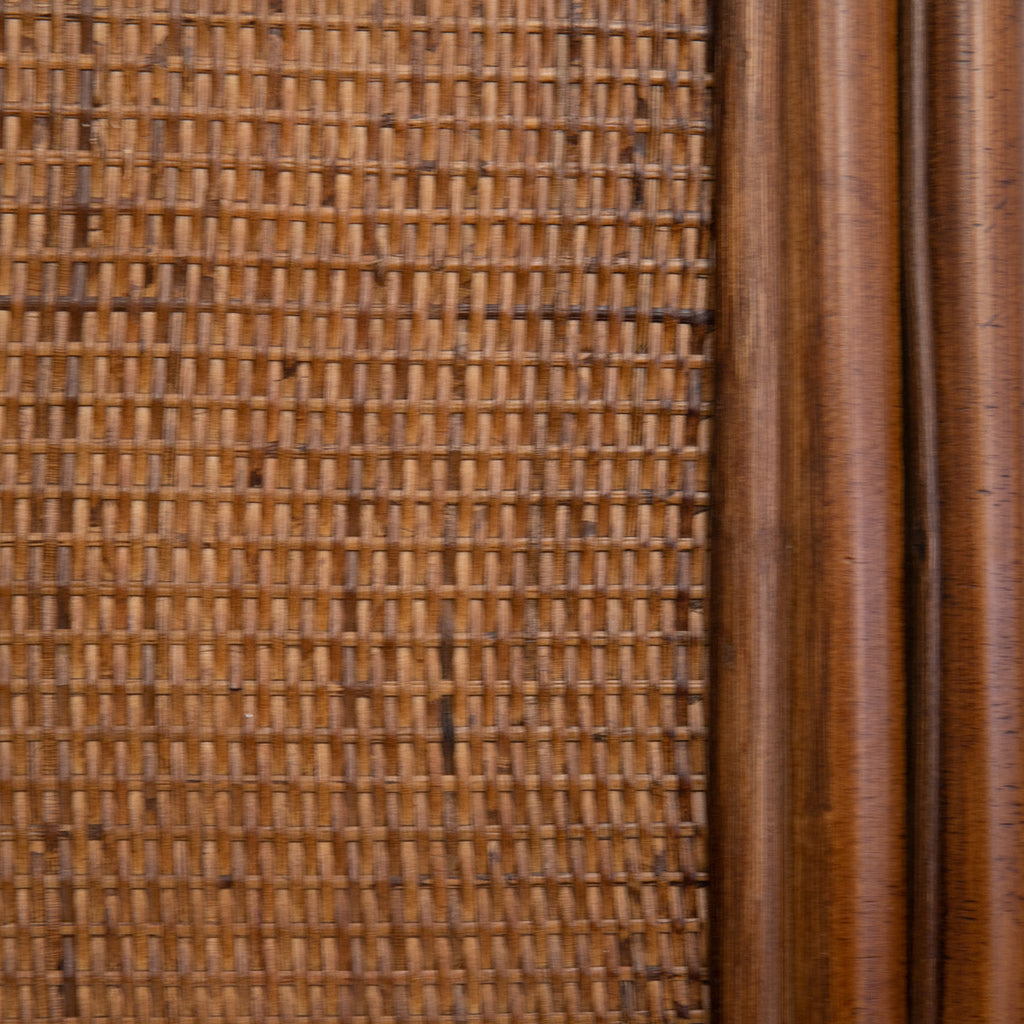 Rattan Indies Bedhead Brown Custom Palm Panels