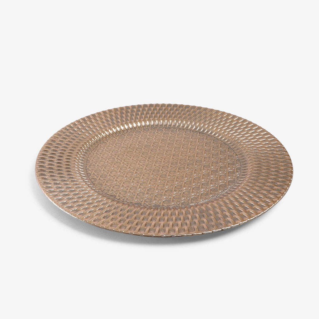 Rattan Look Gold Charger 33cm