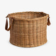 Rattan Round Basket With Handles Front View