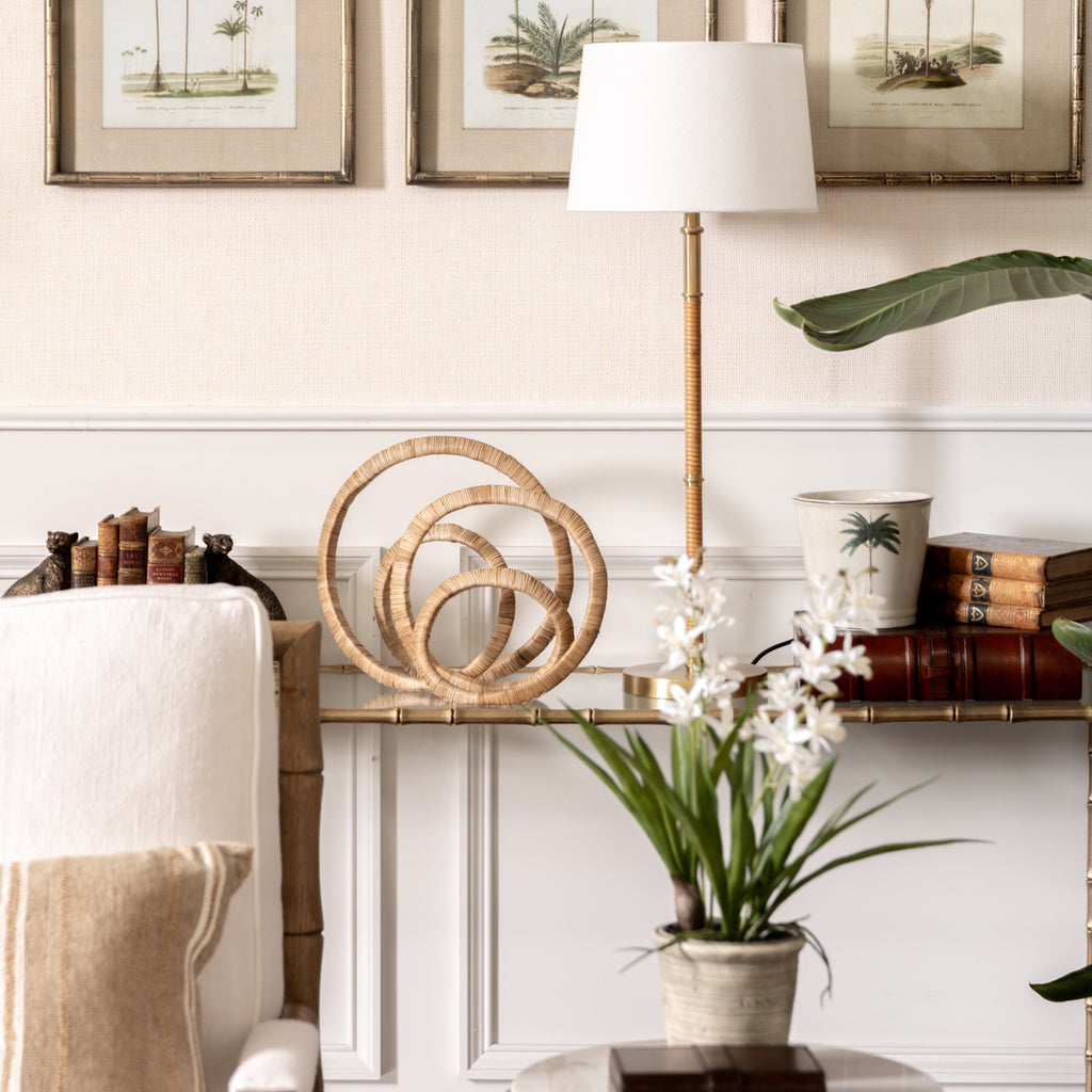 Rattan Sculpture (Set of 2) Styled on Console