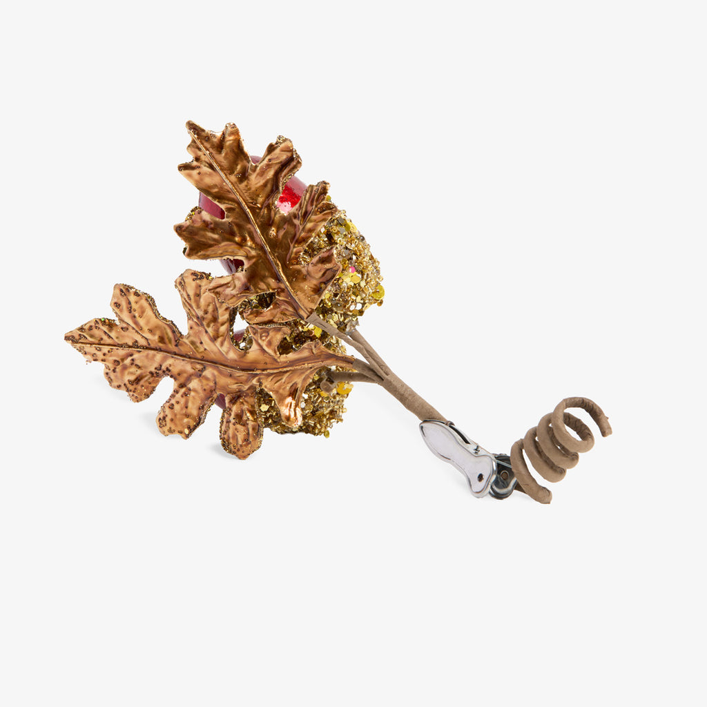 Acorn Ornament With Clip (Red) Back View