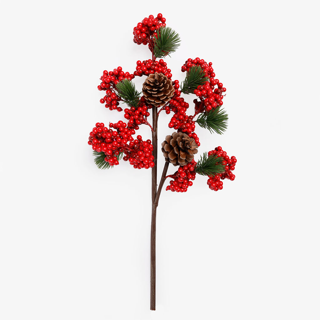 Red Berry Pinecone Cluster Picks 53cm