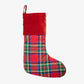 Red Tartan Stocking With Red Velvet Front View