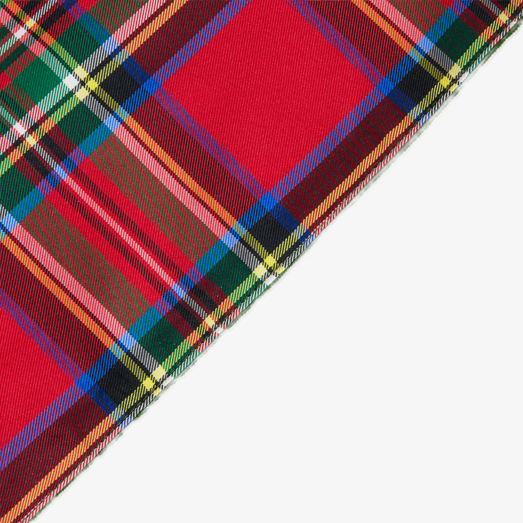 Red Tartan Table Runner With Green Velvet Tartan Side