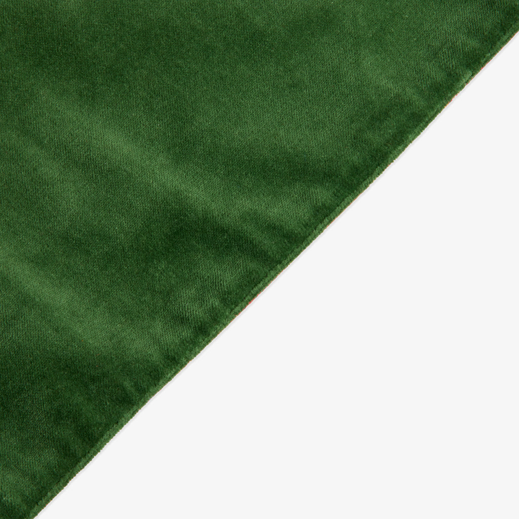 Red Tartan Table Runner With Green Velvet Green Velvet Side