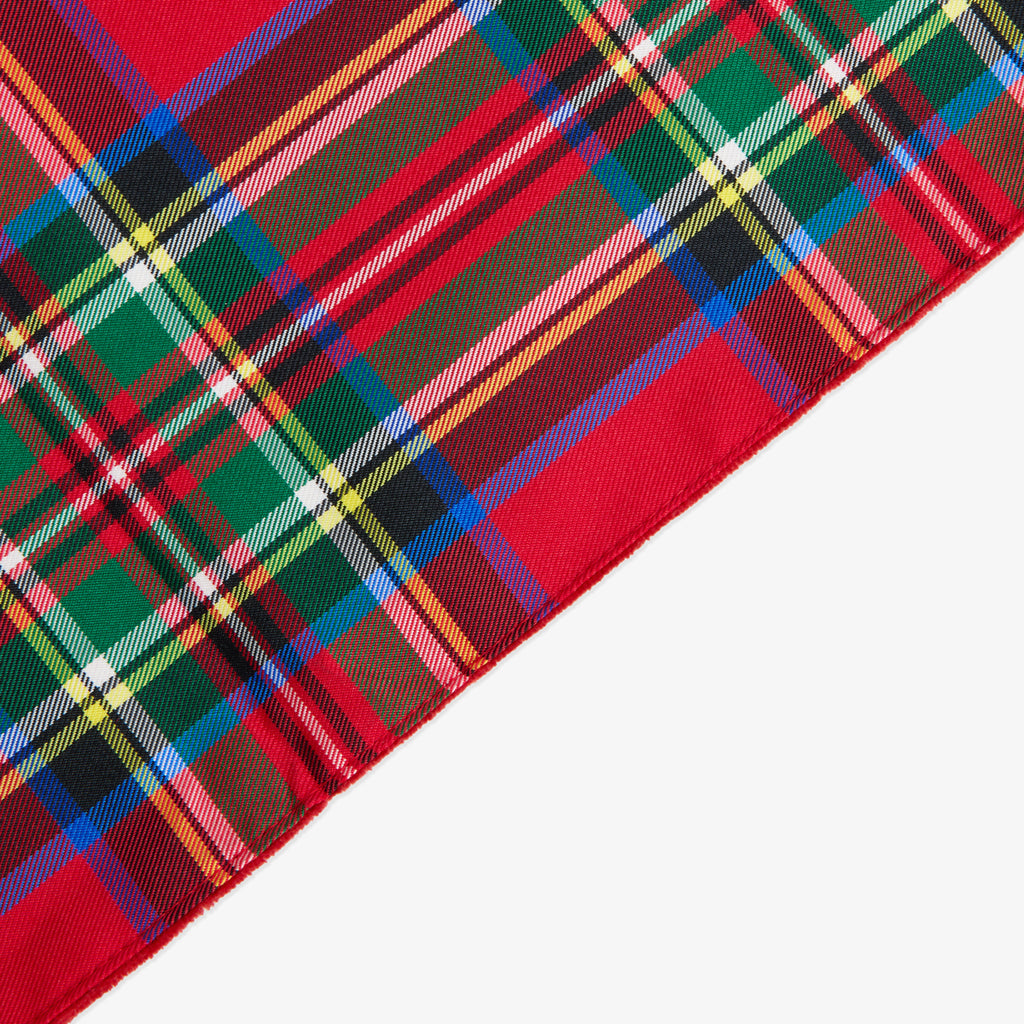 Red Tartan Table Runner With Red Velvet Tartan Side