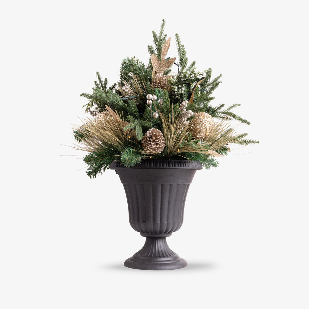 Regency Champagne Potted Arrangement with Lights 80cm