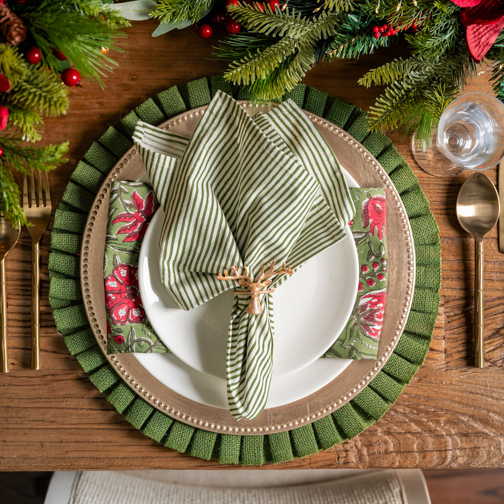 Reindeer Napkin Rings Gold (Set of 4) Styled on Christmas Dining Table