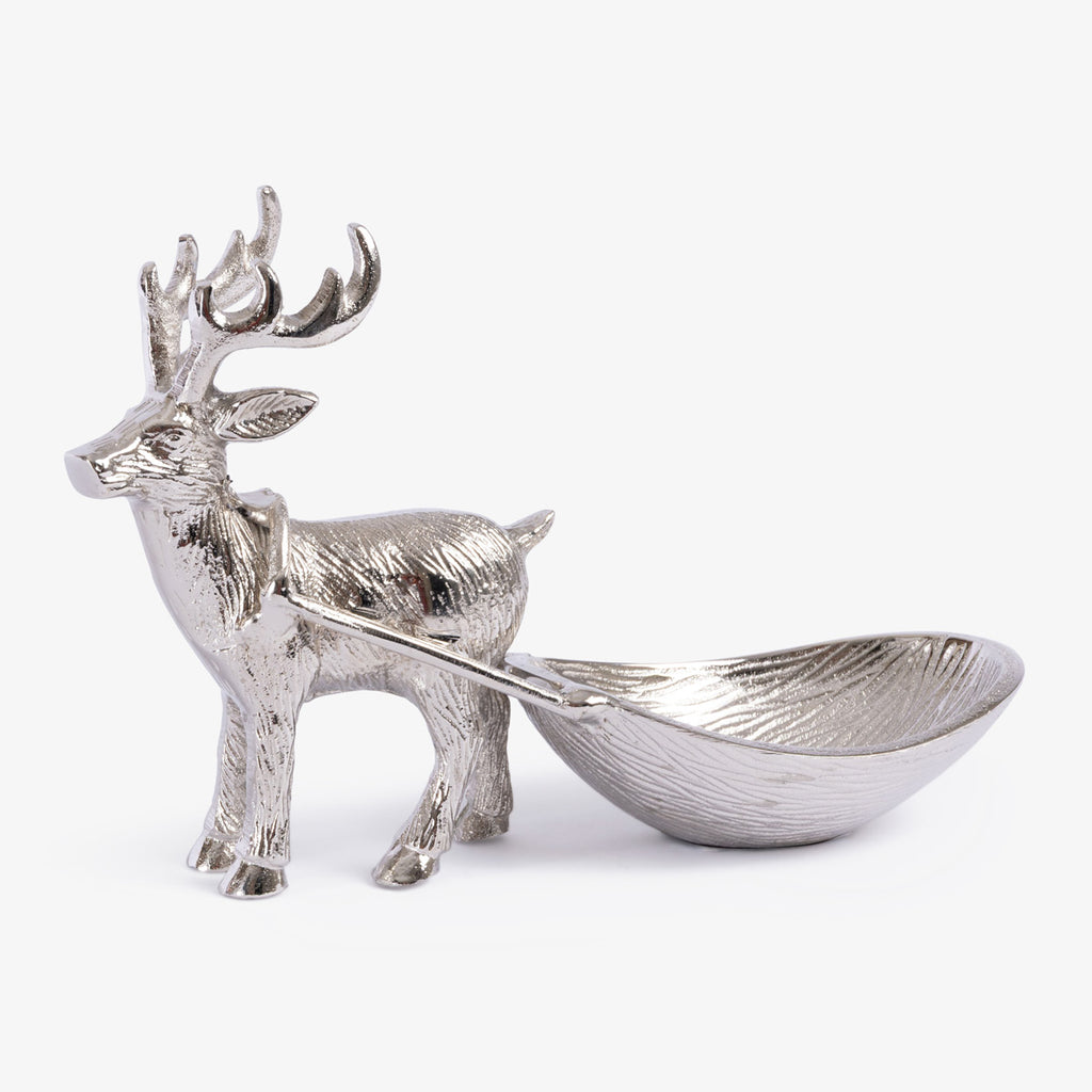 Reindeer Metal Bowl (Silver)