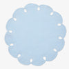Flower Edging Round Placemat (Blue) Front View