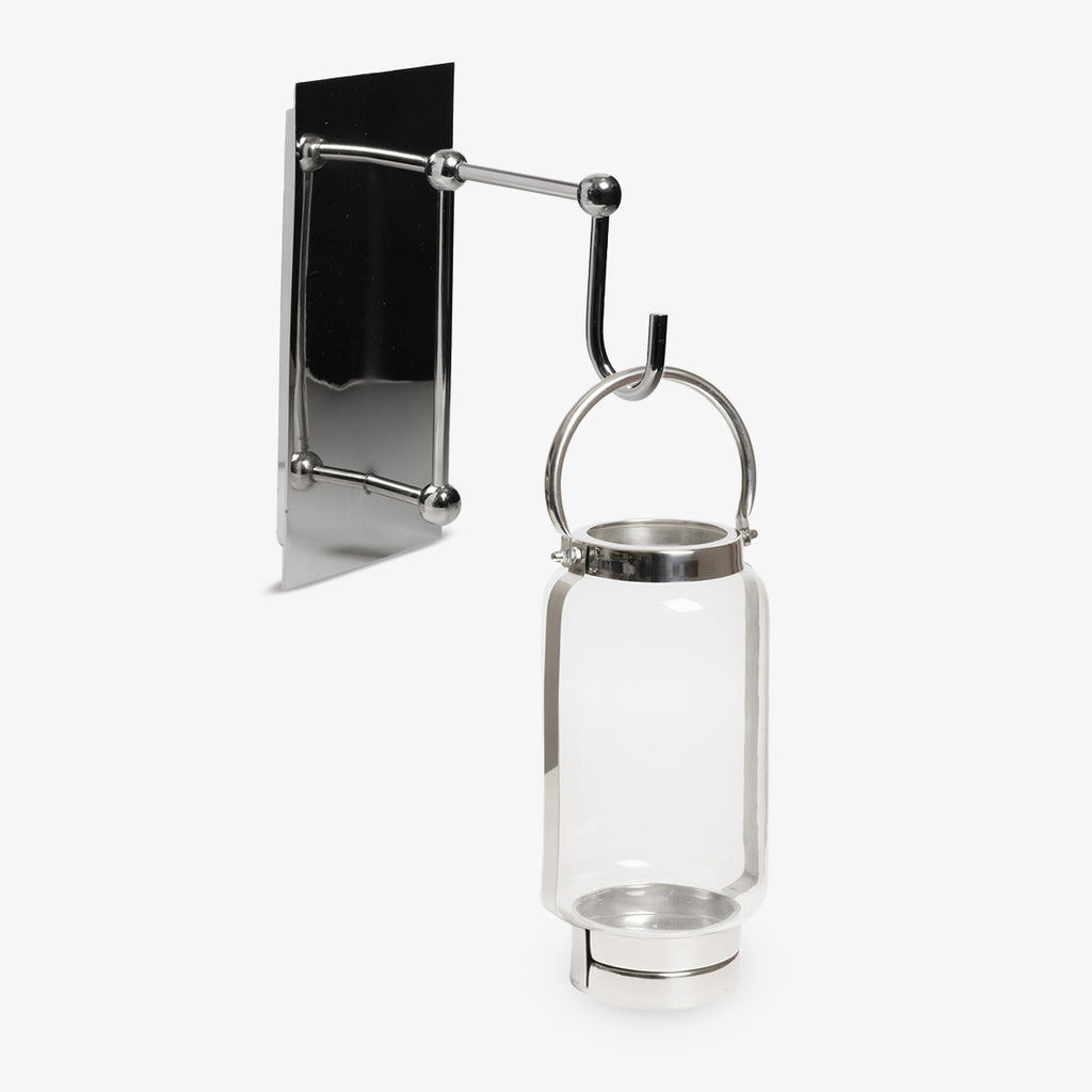 Round Hurricanes & Lantern Hanging Hook (Silver) Front View