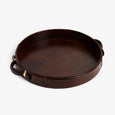 Round Leather Trays Front View