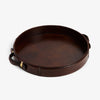 Round Leather Trays Front View