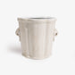 Decorative White Planter wit Handle Detail