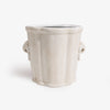 Decorative White Planter wit Handle Detail