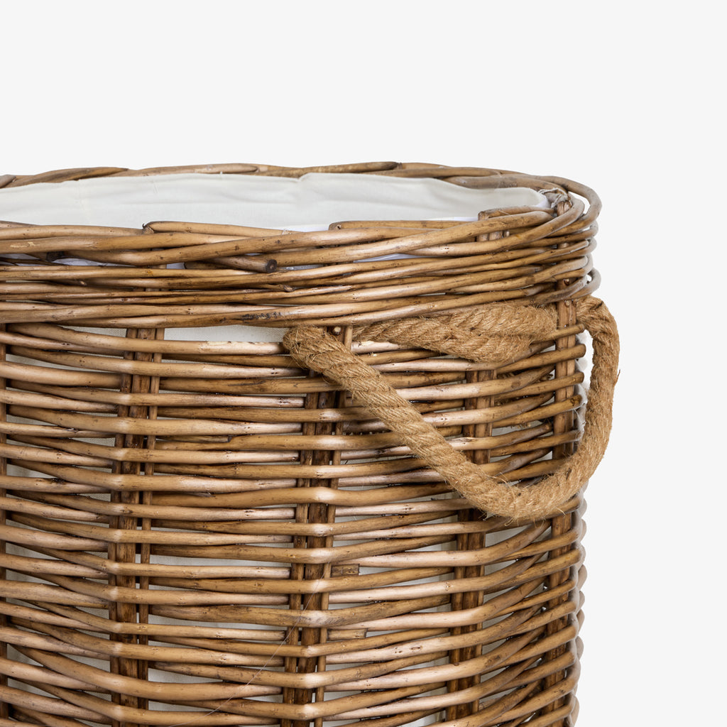 Round Willow Baskets Close Up of Handle