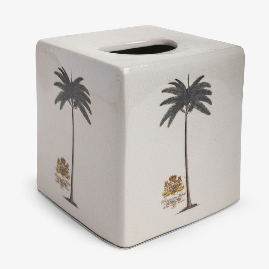 Royal Palm Tissue Box Cover (Square) Front