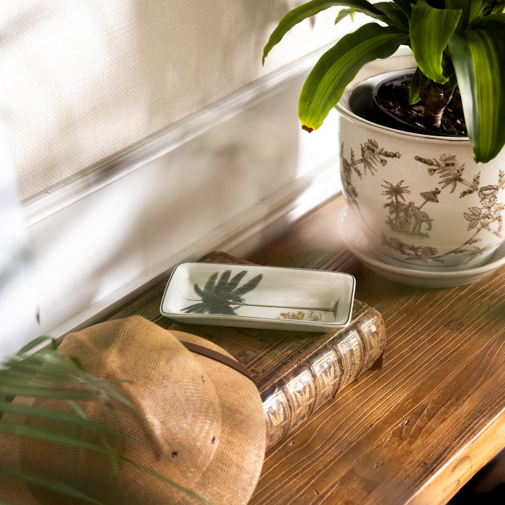 Royal Palm Tray Styled on Console