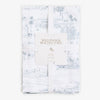 Wild Palm & Beaches Blue Toile Tea Towels (Set of 2) Front View