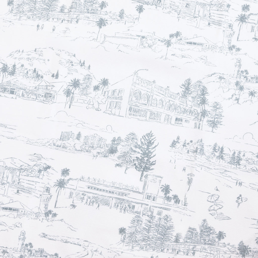 Wild Palm & Beaches Blue Toile Tea Towels (Set of 2) Close Up