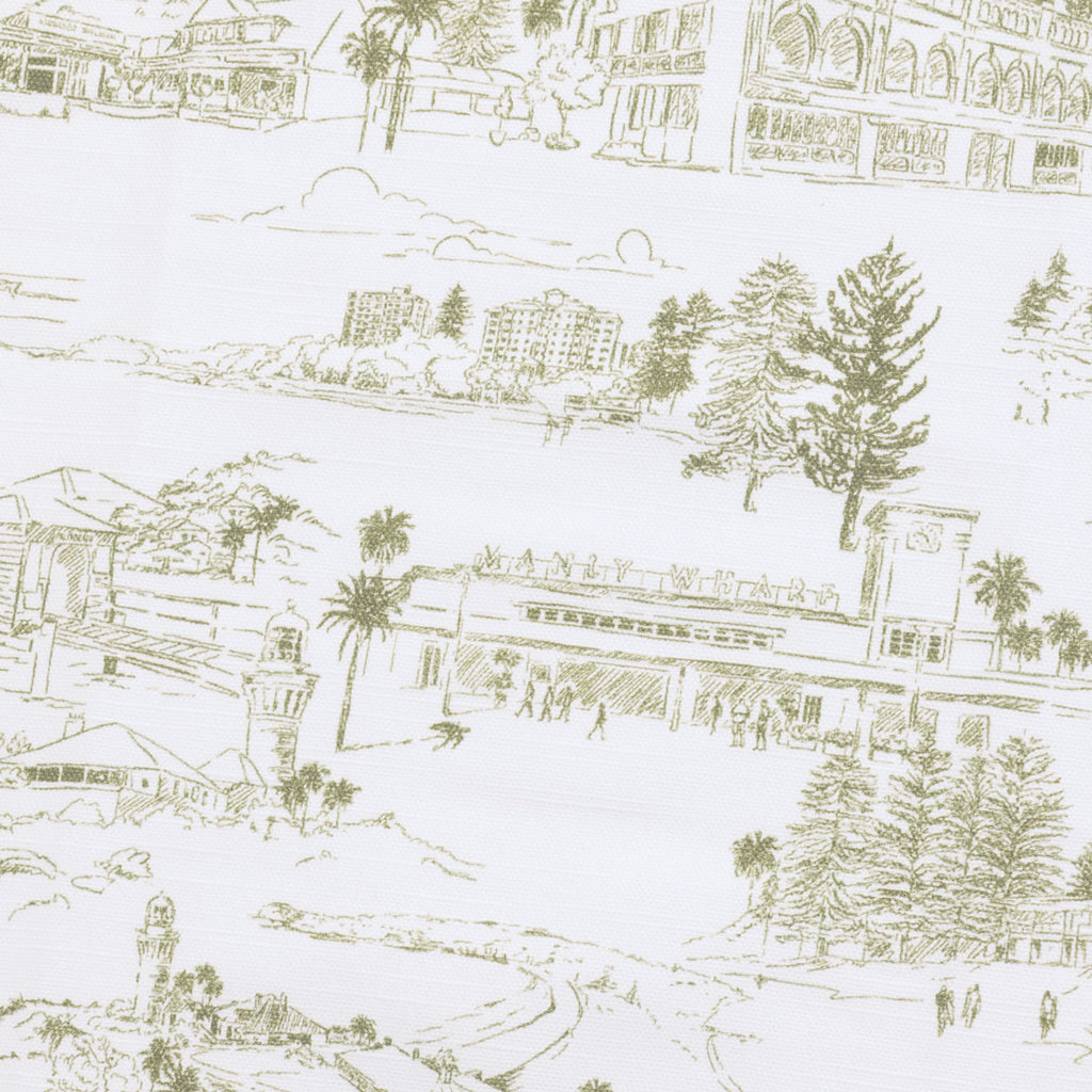 Wild Palm & Beaches Green Toile Tea Towels (Set of 2) Close Up