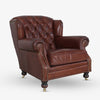 Santiago Tufted Leather Wingback Armchair (Brown) Front