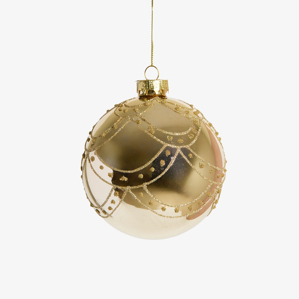 Scollop Baubles Set Of 4 (Gold) Front View