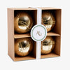 Scollop Baubles Set Of 4 (Gold) Front View in Box