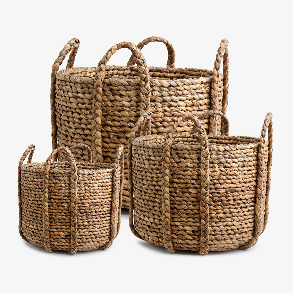 Water Hyacinth Baskets With Handles Ro Grouped