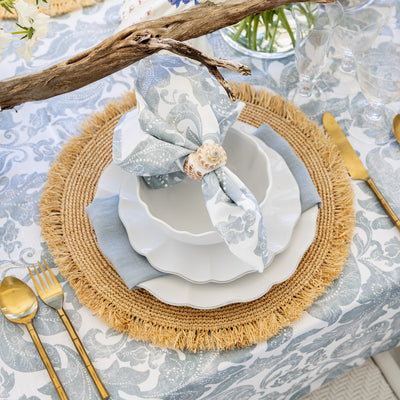 Shell Napkin Rings Set Of Four (Natural) Styled on Dining Table 