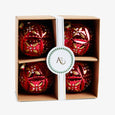 Shiny Baubles Set Of 4 (Red) In Box