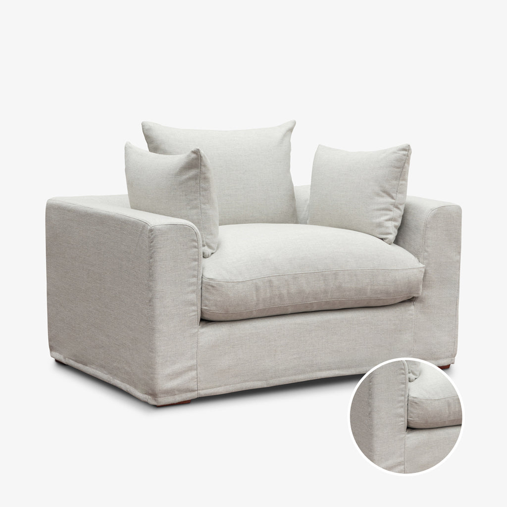 Slipcover: Clara Armchair (Oyster Grey) Front View