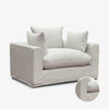 Slipcover: Clara Armchair (Oyster Grey) Front View