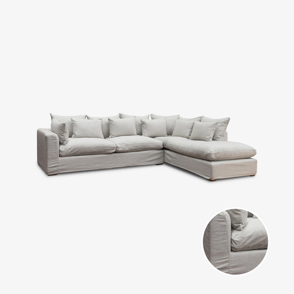 Slipcover: Clara Modular Sofa (Oyster Grey) Front View